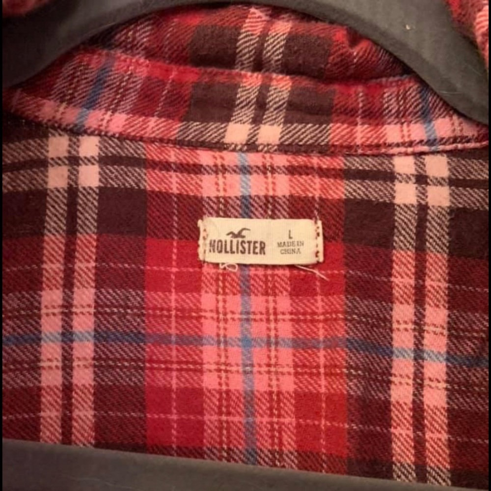 ‼️SOLD‼️ Hollister Long Sleeve Plaid Shirt Size L - Picture 2 of 3